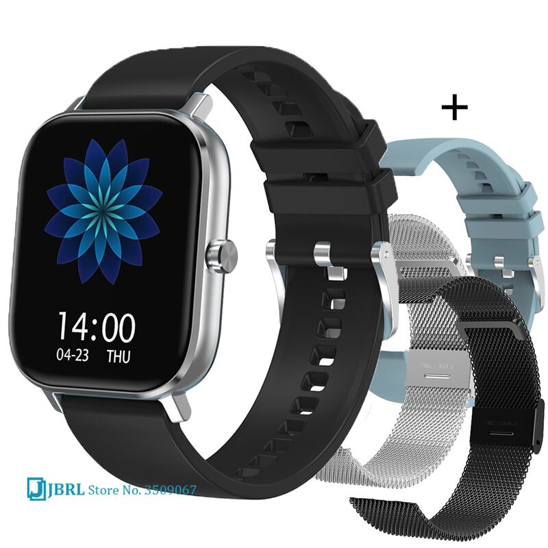 sport ecg firkantet digital klokke menn kvinner bluetooth samtale besvare digital armbåndsur dame stål passe klokker herre android ios: Dt35e sølv sortere 3