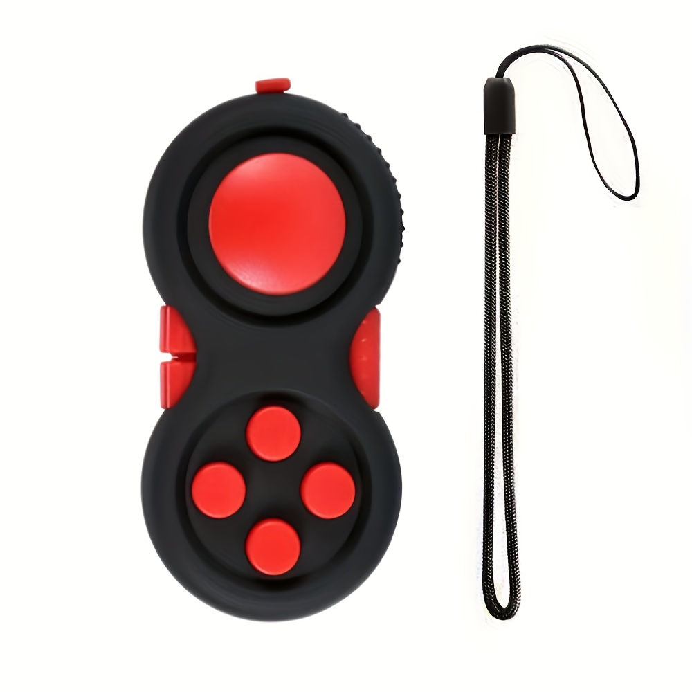 Fidget Pad with 8 Fidget Functions, Fidget Controller Stress Reducer, Fidget Toy Cube Relieves Stress and Anxiety Toys: Red
