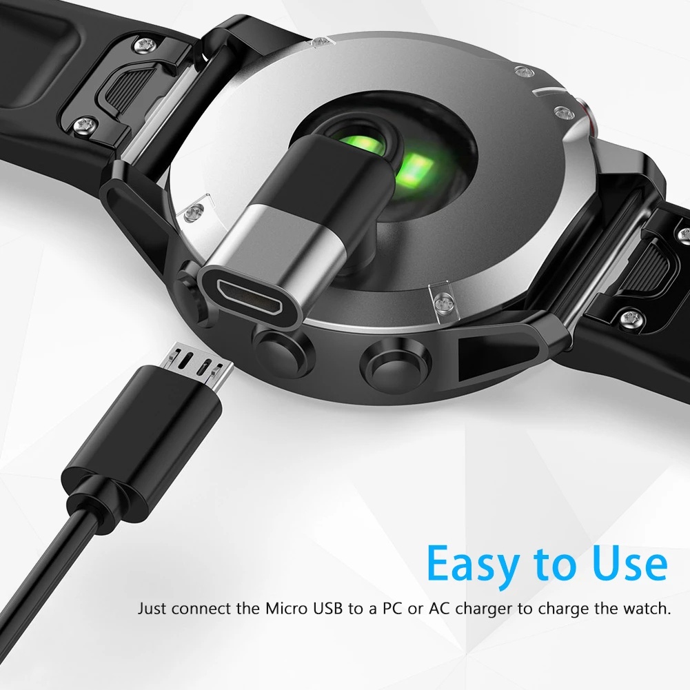 Type C Lader Adapter voor Garmin Fenix 8 7 6 5 8X 7X 6X Tactix Oplaadadapter Micro/IOS USB voor Garmin Horloge Oplader Adapter