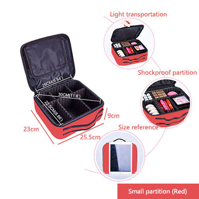 Estuche para brochas de Maquillaje, bolsas de Maquillaje, Maleta de Maquillaje completa, Maleta de tocador para mujer, Caja de almacenamiento de herramientas para uñas y cosméticos: Naranja