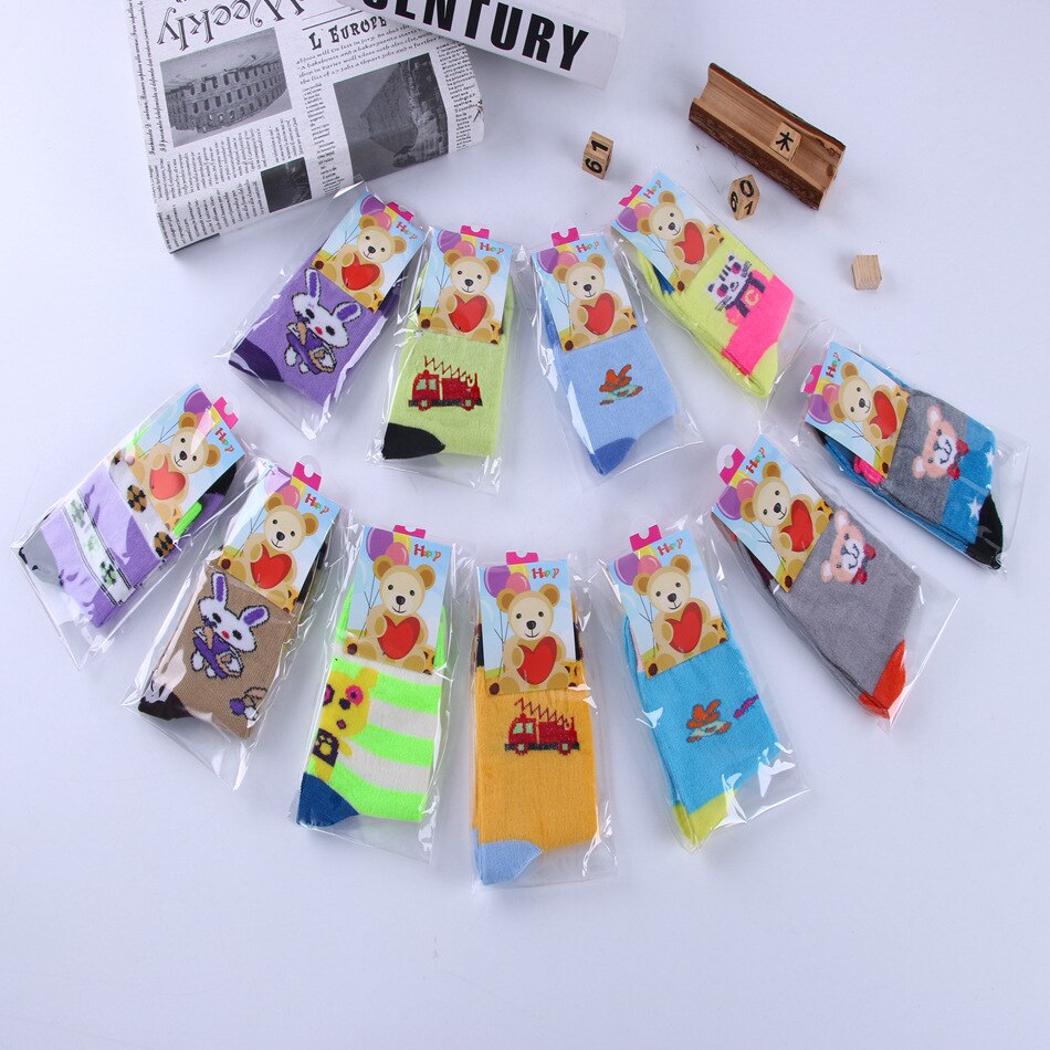 1 par de calcetines de dibujos animados para bebés, calcetín de otoño e invierno para niños, calcetines transpirables de algodón para chico, calcetines para niñas de 1 a 12 años