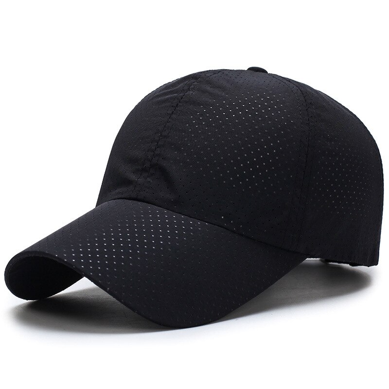 Baseball Cap Mannen Vrouwen Zomer Dunne Mesh Draagbare Sneldrogende Ademende Zonnehoed Golf Tennis Voor Running Camping Vissen: Black