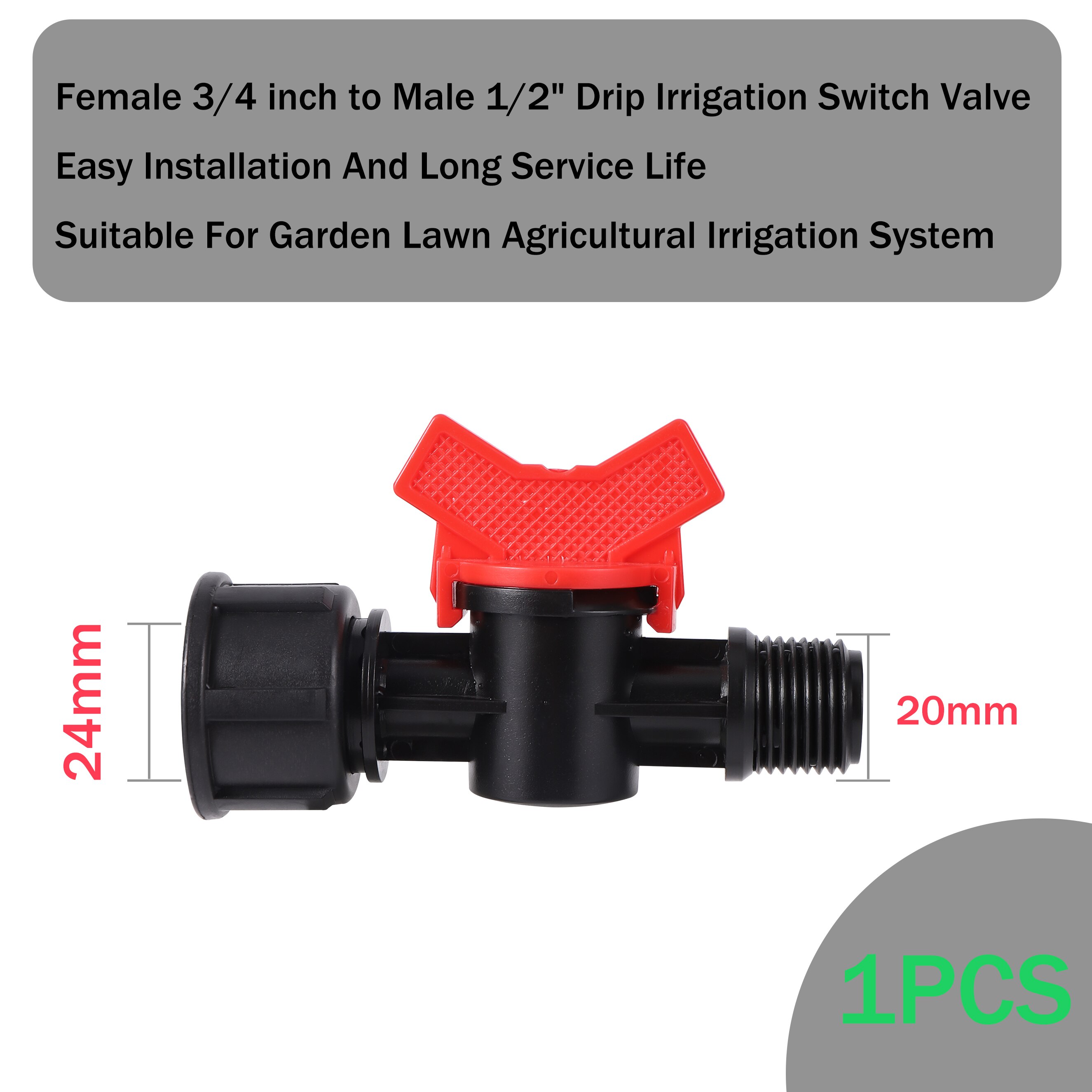 1/2" 3/4" Barb Water Control Valve Garden Drip Switch Valve Garden Hose Fittings Internal And External Thread Barb Ball Valve: Type5