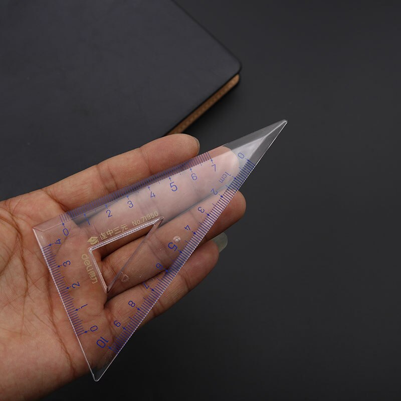 4 Piece Ruler 15cm Square Plate Length 10cm and Protractor Office and School Supplies Drawing Kit