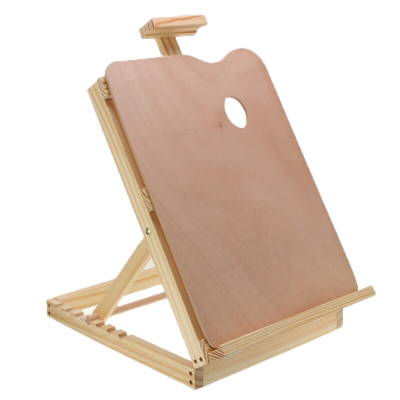 Caballete de madera H-Soporte caballete de dibujo 53-63cm ajustable plegable de Mesa para el artista pintura caballete arte suministros