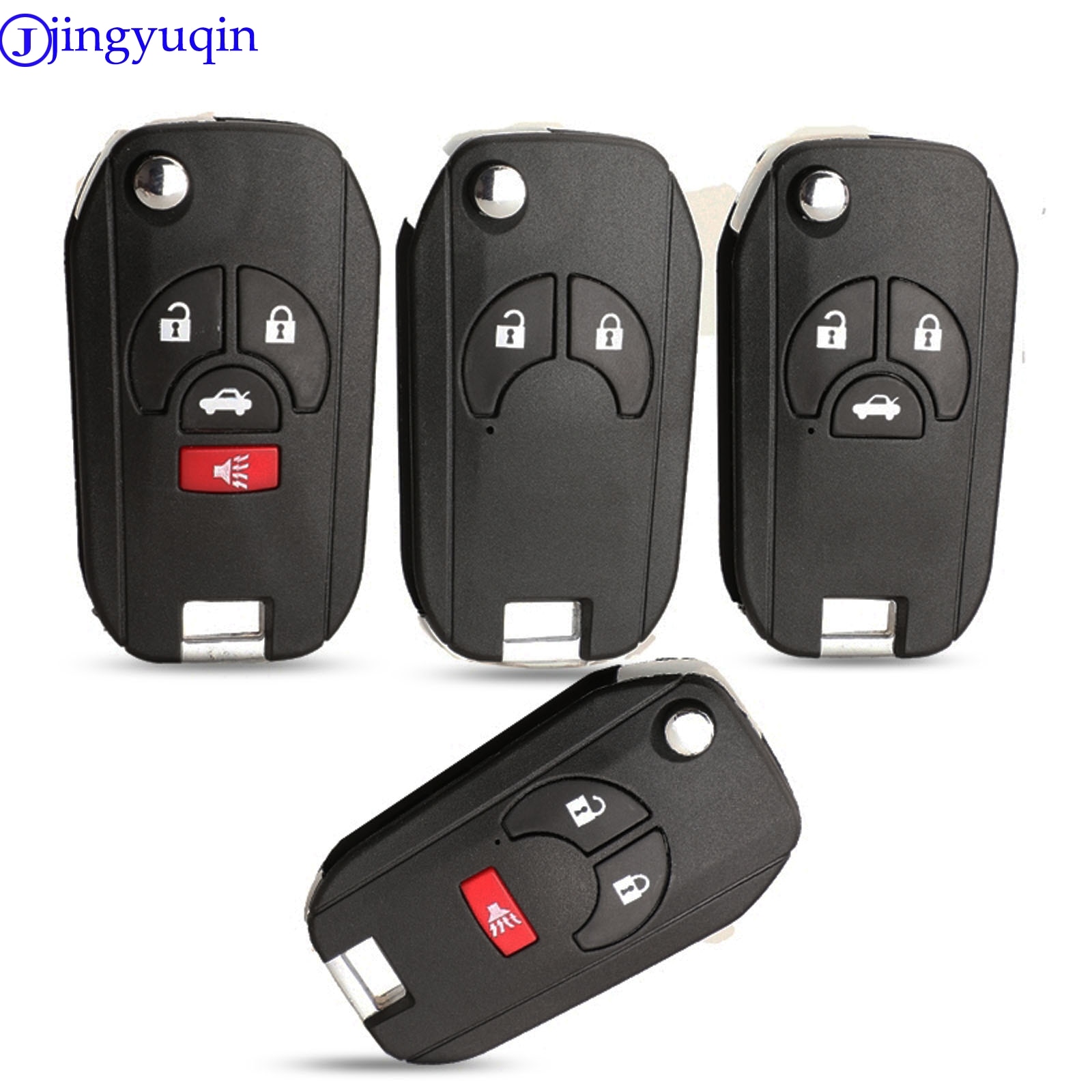Jingyuqin 2/3/4 Knoppen Voor Nissan Altima Maxima Sentra Versa Ongesneden Blank Remote Flip Folding Autosleutel Shell Case fob