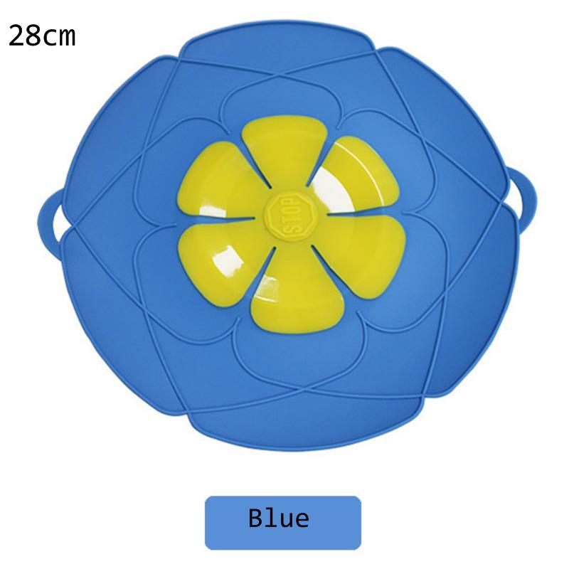 26Cm/28Cm coperchio da cucina magico coperchi in silicone tappo anti-trabocco coperchio pentola coperchio tappo di versamento accessori da cucina utensili da cucina: Blue28cm