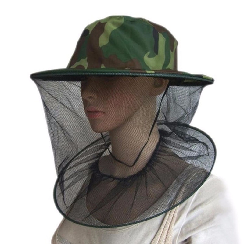 Vissen Caps Camouflage Anti Mosquito Bee Hoed Met Net Mesh Hoofd Cover Visser Hoed Bijenteelt Camping Gezicht Beschermen hoed