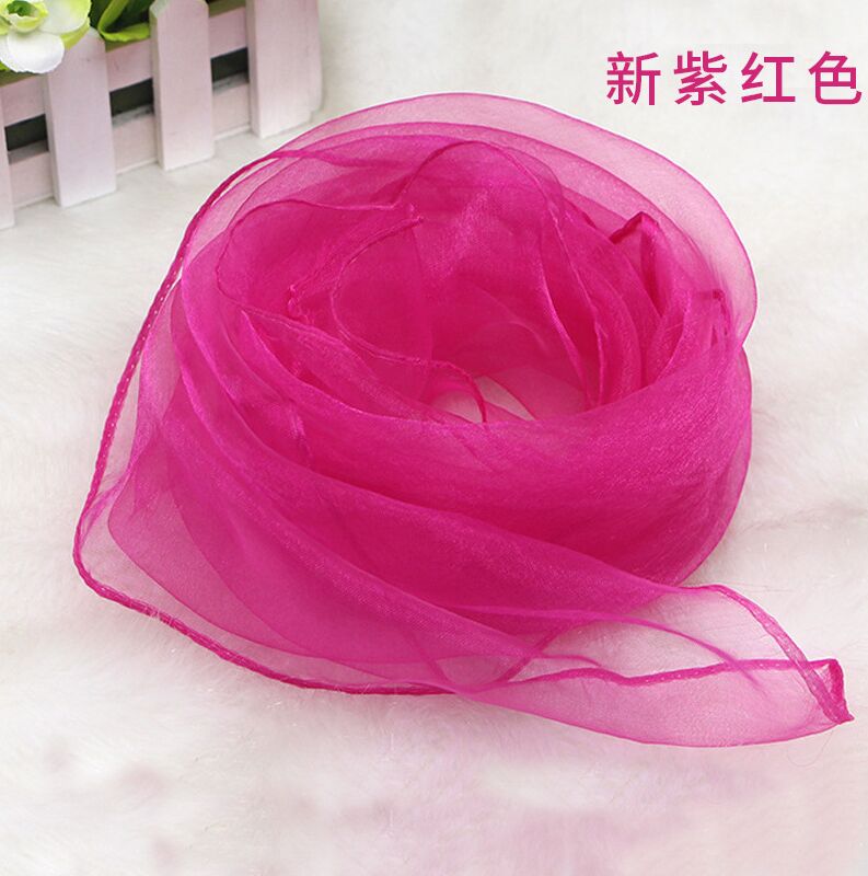 60* 60CM Ladies Scarves Four Seasons Available Woman's Small Squares Silk Solid Scarf: S-17