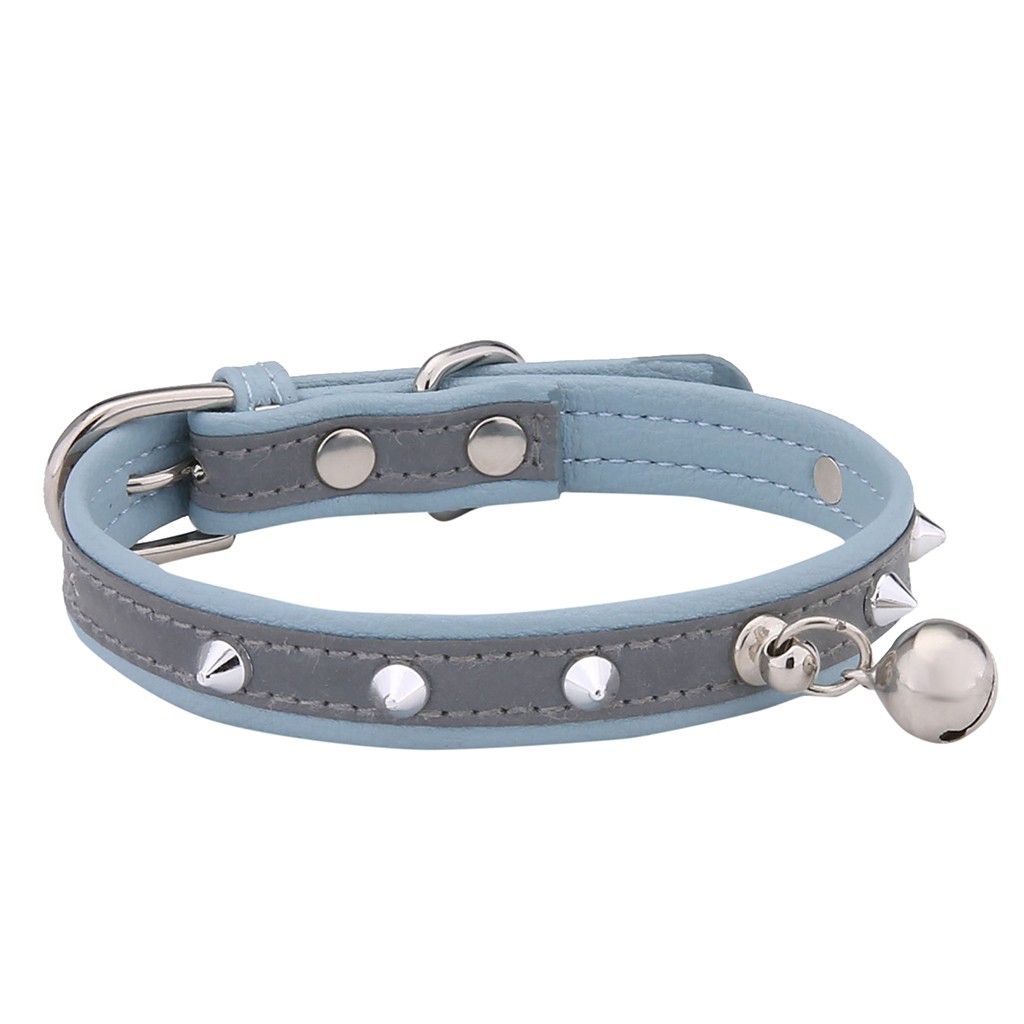 Dog Pet Cat Dog Collars Cat Dog Collars Adjustable Rivets Retro Collar Support: Blue