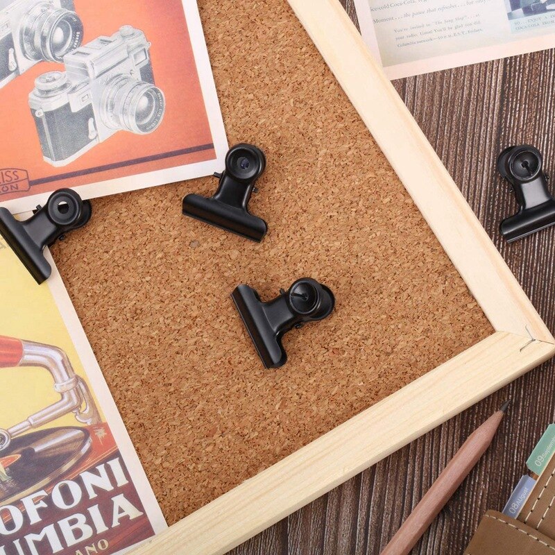 Hthl -30 stuks zwarte push pins clips met punaises voor schoolkunstprojecten op prikbord foto's op prikbord