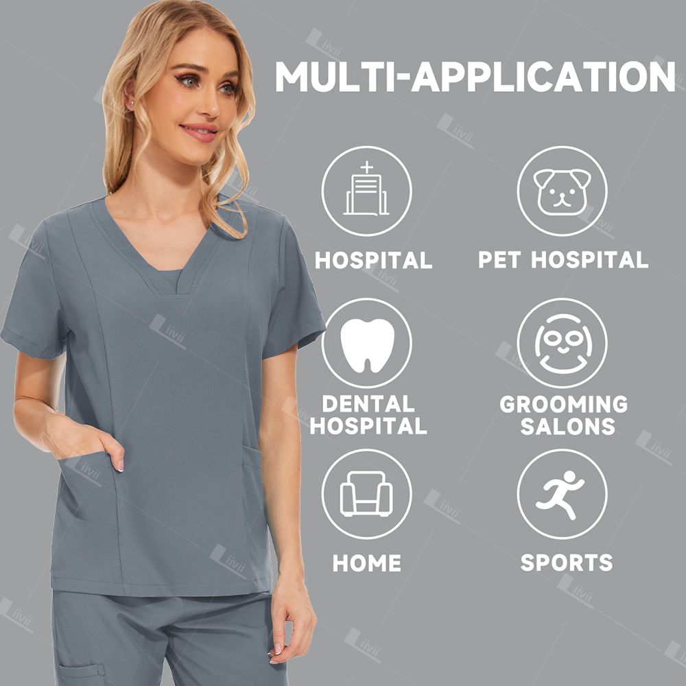 Uniformes quirúrgicos para mujer, conjunto exfoliante médico para enfermera, salón de belleza, ropa de trabajo, top, pantalones, Spa, médico, traje clínico de enfermería