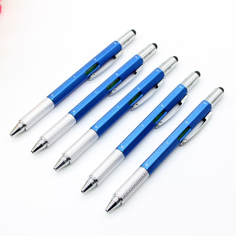 1,0mm multifuncional Spirit Level con destornillador bolígrafo de negocios o bolígrafo conmemorativo de la escuela: blue