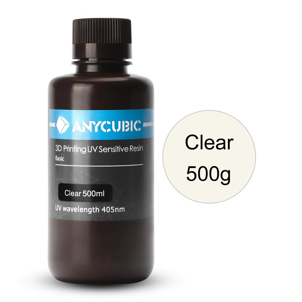 ANYCUBIC Photon 405nm 1L Resin for Photon S 3D Printer LCD UV Sensitive Resin Liquid Printing Material Photosensitive UV Resin: Clear-500ml