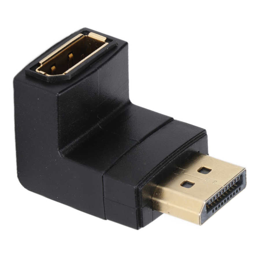 90 Degree 4K Displayport 1.4 Converter Right Angled DP Adapter UP Down for HD Display Projector