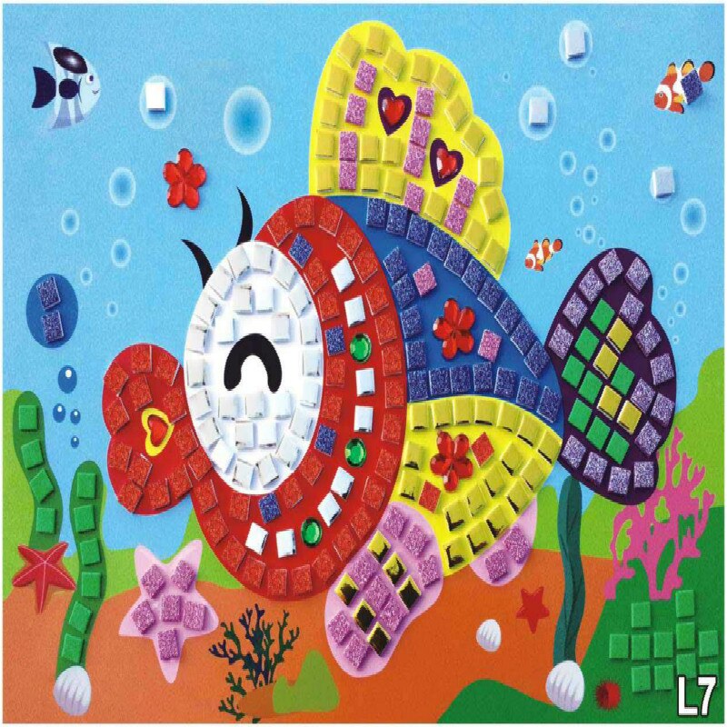 DIY Diamond Stickers Handmade Crystal Paste Painting Mosaic Puzzle Toys Kids Child Stickers Toy Mosaic Crystal Stickers: L7