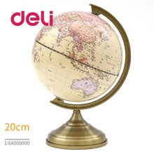 Deli LED light Stereoscopic 3d World Earth Globe Map Geography Educational metal Stand Home Ideal Miniatures office gadgets