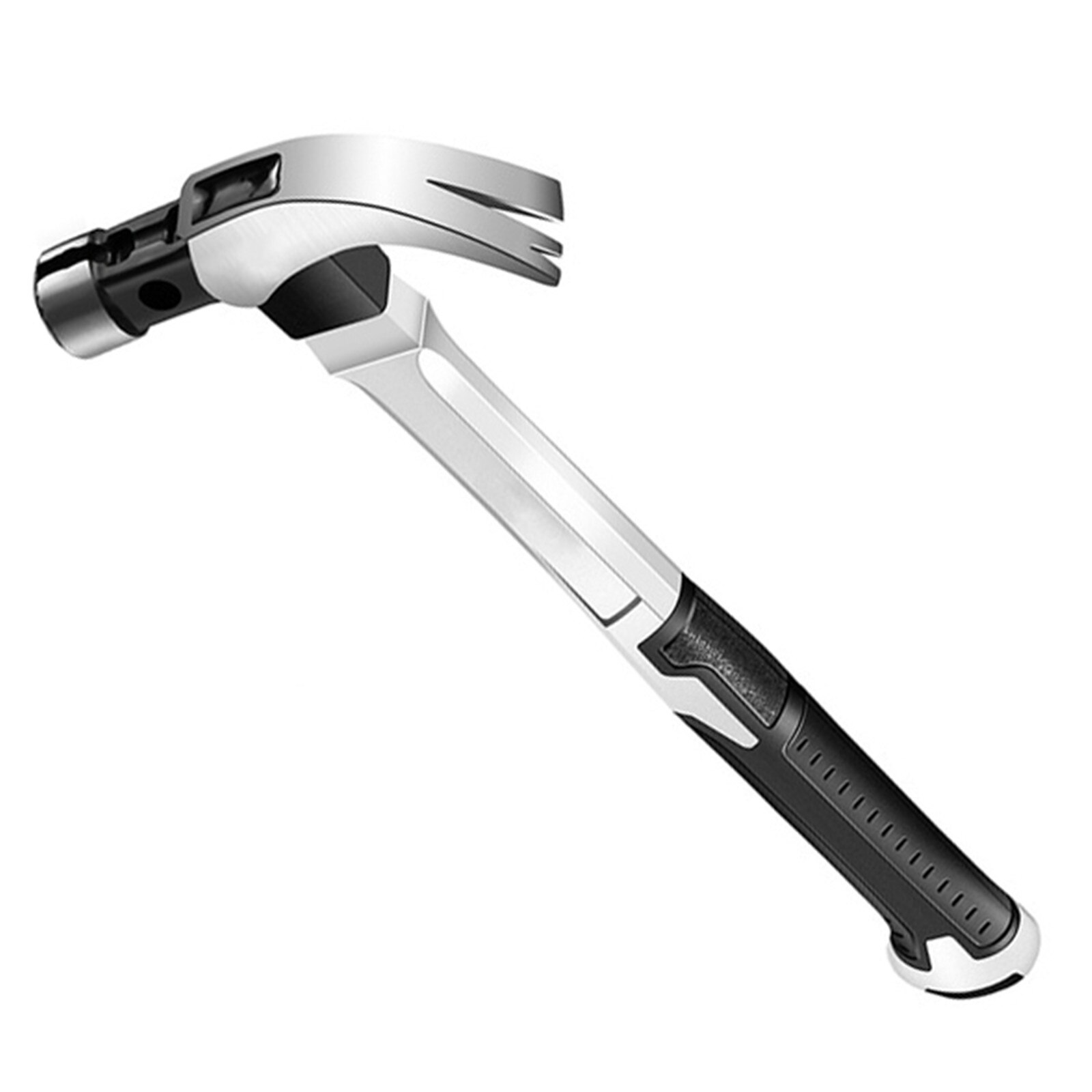 Claw hammer household woodworking hammer multi-function hammer non-slip percussion surface and shockproof handle hammer: Black