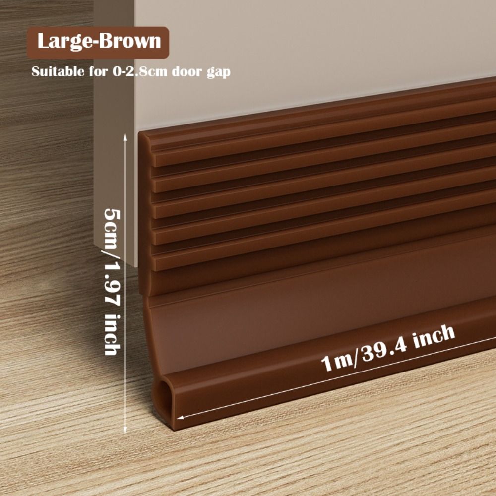 Soundproof Door Bottom Sealing Strip Insect Prevention PVC Door Draft Stopper 100cm Home Draught Excluder Bedroom: Khaki