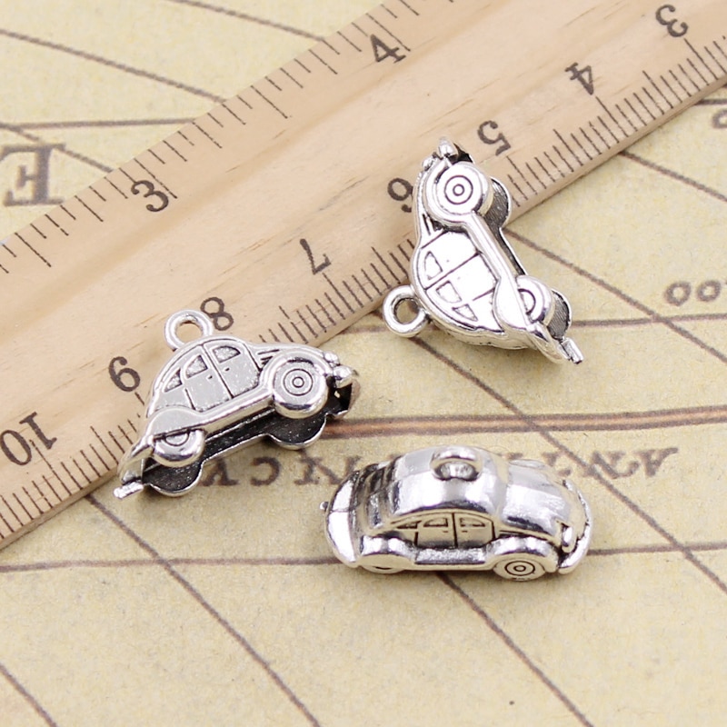 10pcs Charms 3D Auto 23x15mm Tibetano Bronzo Argento Pendenti di Colore Antico Monili Che Fanno FAI DA TE Fatti A Mano Del Mestiere