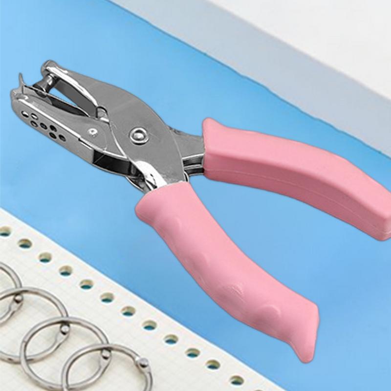 1 Hole Puncher Heavy Duty 1 Hole Punch Tool Paper Puncher Portable Hand Held Scrapbook Tool With Ergonomic Soft Grip For