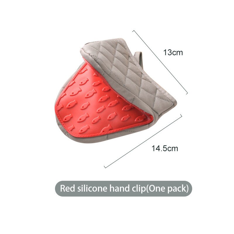 Manoplas calientes para horno, almohadilla aislante para microondas, utensilios de cocina, engrosados, aislantes del calor, 1 unidad: One Piece-Red 1
