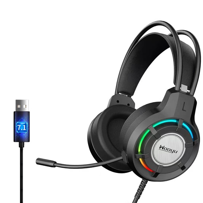 Gaming-Headset 7.1 Virtual Surround Sound-Kopfhörer mit Mikrofon, Stereo-Kopfhörer, vibriert für PC, Computer, Laptop: Blau