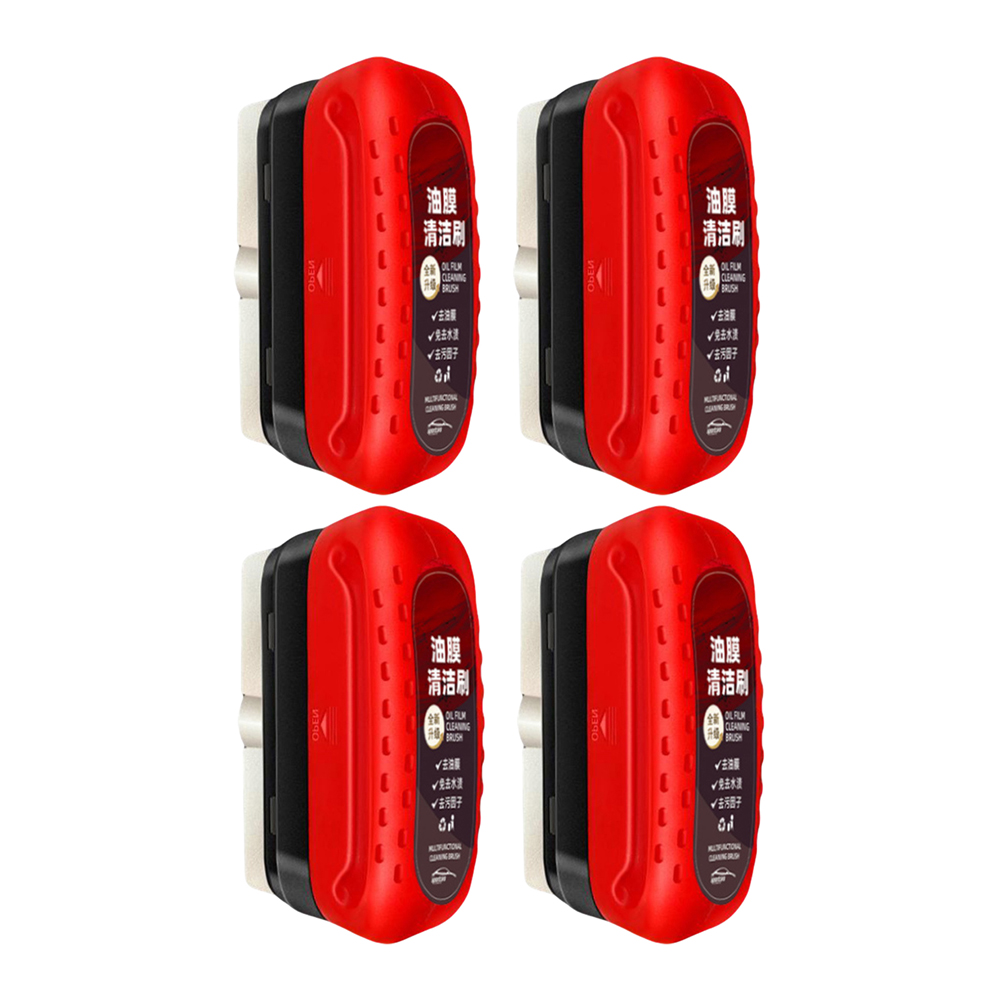 Dissolvant de Film d'huile, élimine la saleté, éponge de verre de voiture, brosse de nettoyage, Agent de polissage de verre, puissant pour pare-brise, élimination des taches de Film d'huile: Rouge