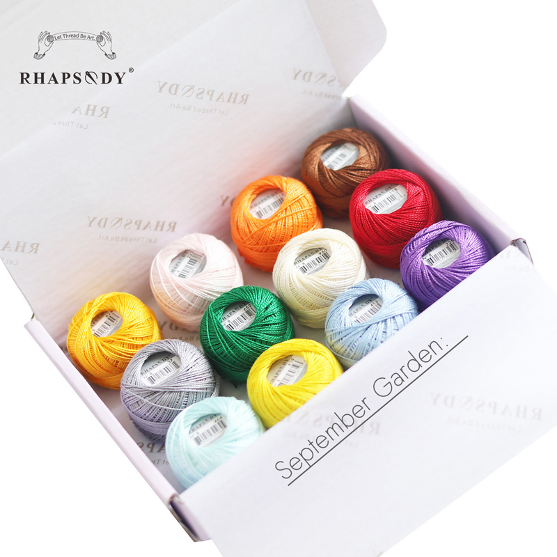 Rhapsody Premium Größe 8 Perle Baumwolle Stickerei Gewinde 12 Bals Für Kreuz Stich DIY Häkeln Versengt Mercerisierter Ägyptischer Baumwolle