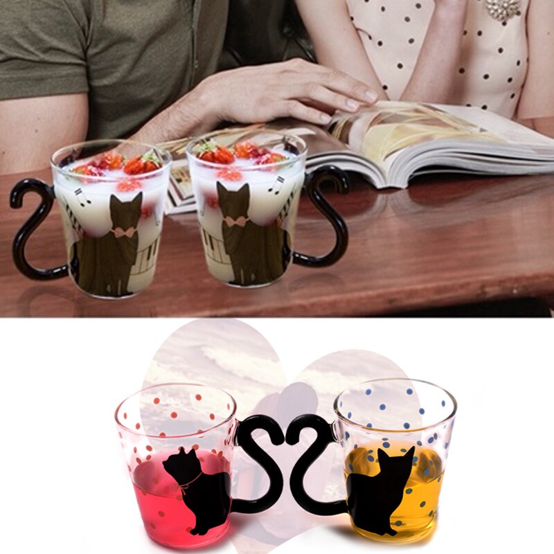 Tea Cup Cat Mug Glass Mug Cat Mug