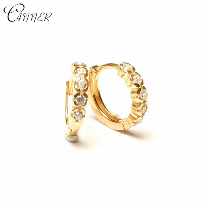 CANNER 925 Sterling Silver Huggie Hoop Earrings with Stones Earrings With CZ For European Women Party Jewelry: G