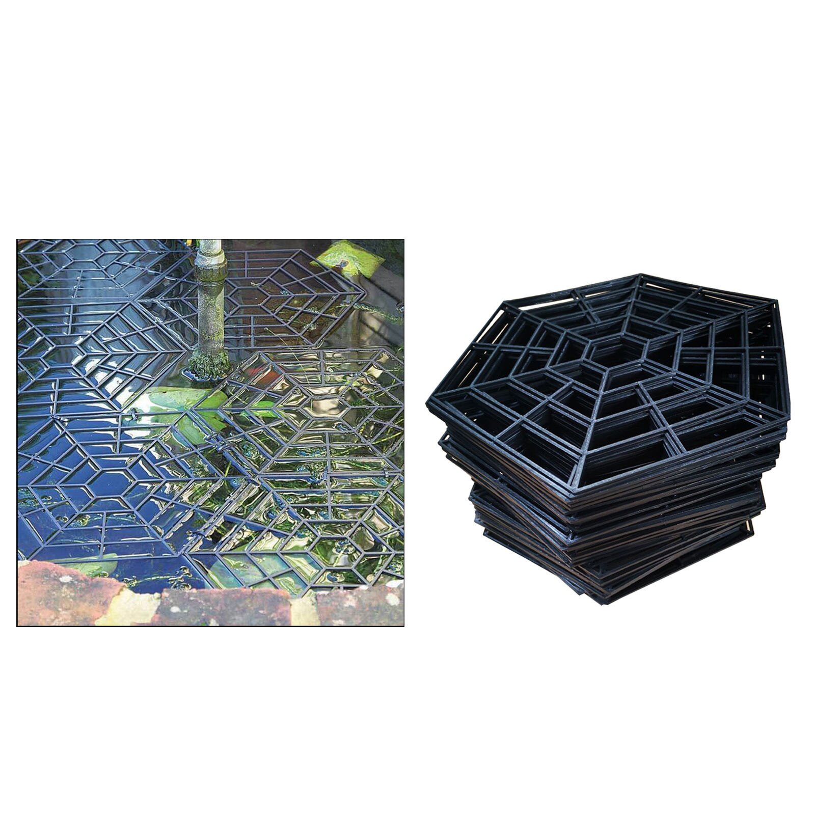 20pcs Plastic Fish Guard Grid Protective Guard Netting Lightweight Pond Protector Floating Net Cover Home Yard