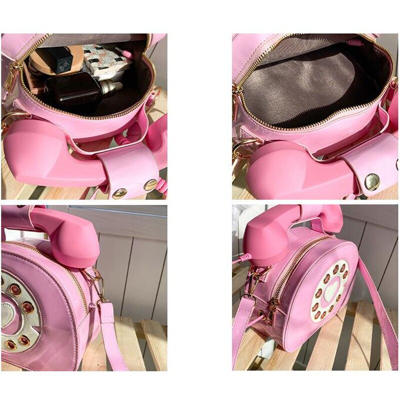 Stilvolle Frauen Telefon Geformte Crossbody PU Leder Schulter Tasche Weibliche lässig Handtasche Einkaufen Straße Schule Schulranzen Tote Geldbörse