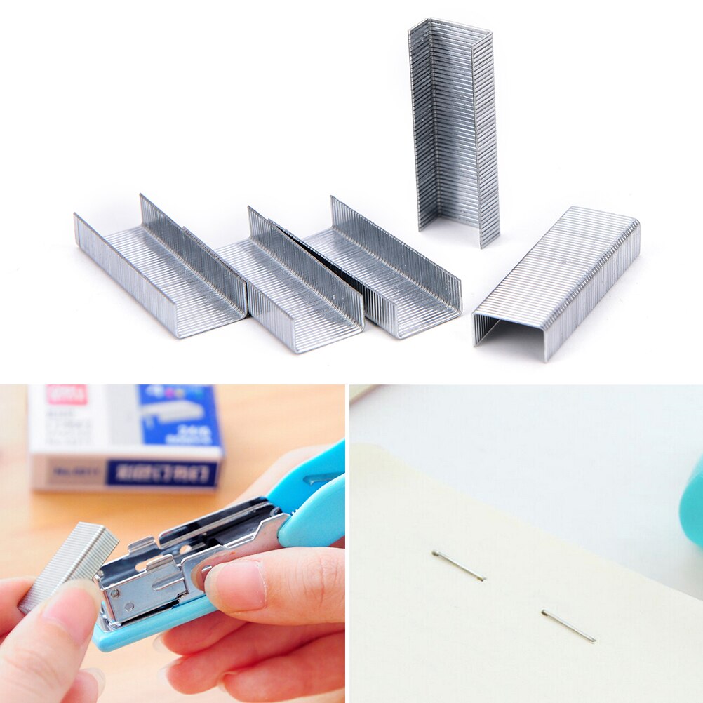 1Pack 10mm Silver Stainless Steel Staples Office Binding Supplies 1* Box Of Stainless Steel Staples(800Pcs)