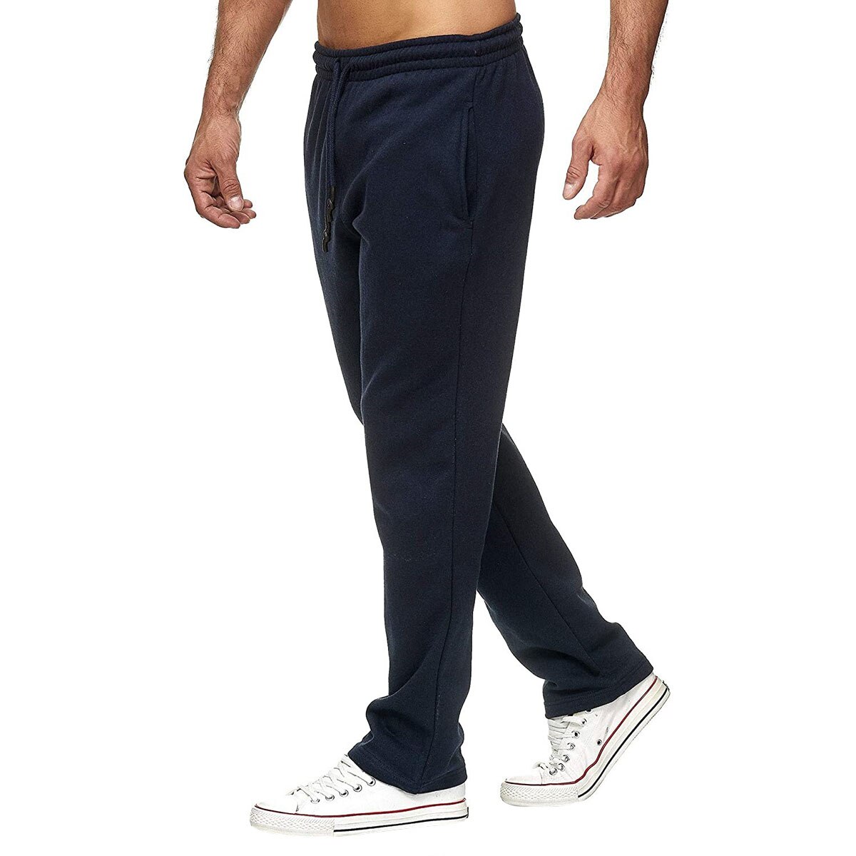 Uomini di Sport Pantaloni Della Tuta Autunno Inverno Leggings In Caldo Pile Pantaloni Con Coulisse per Corsa E Jogging Futness Palestra Casual Uomo Abbigliamento pantaloni: L / Dark blue