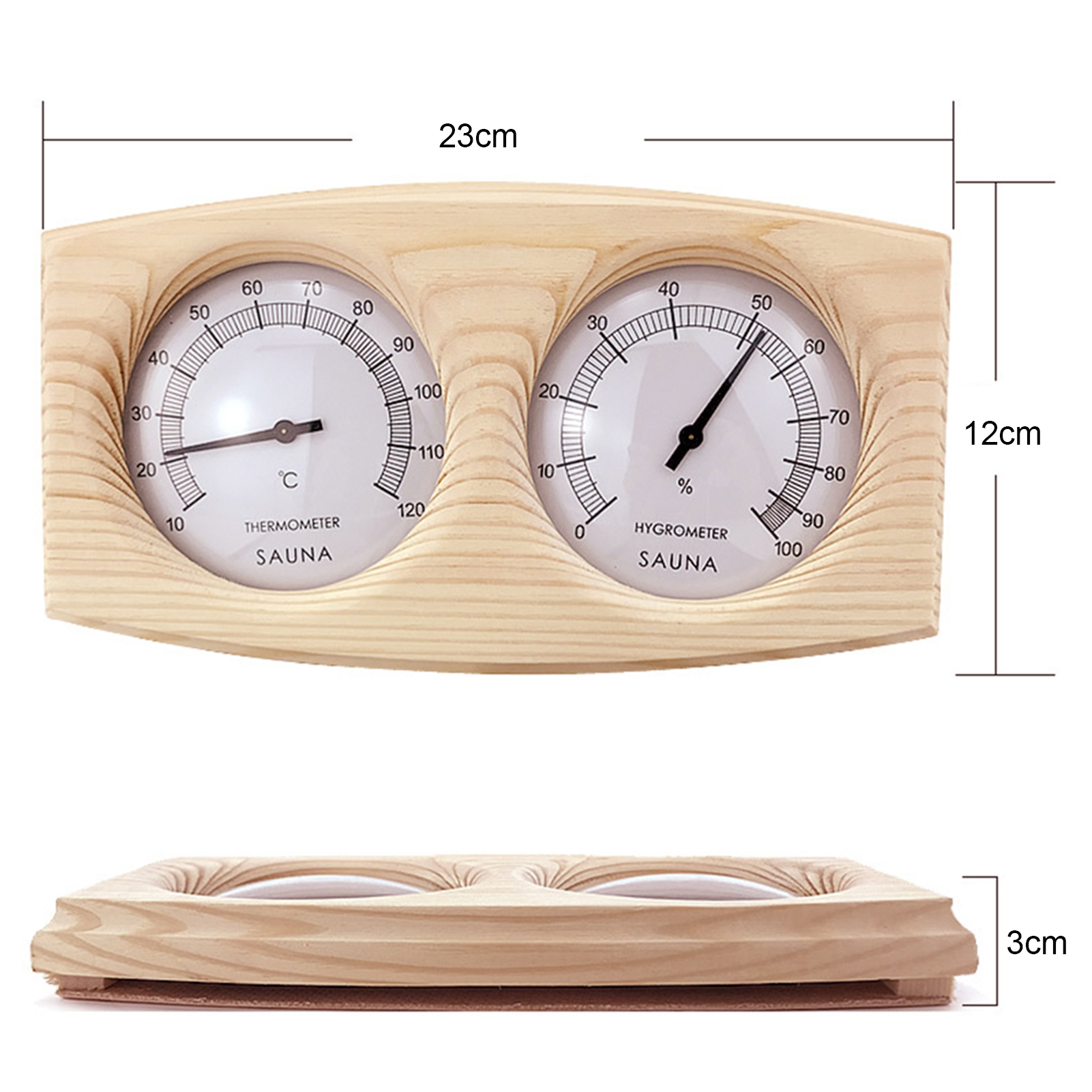 Termómetro de sauna Higrómetro Fahrenheit fácil de leer Probador de humedad de acero inoxidable de precisión para habitación de hotel: Verde