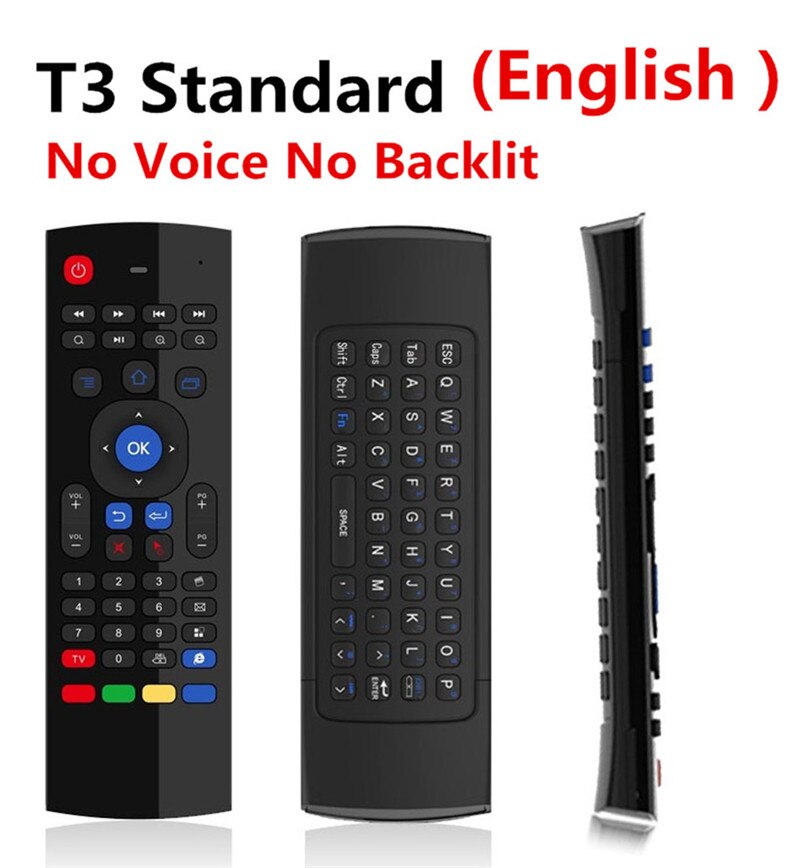 T3M 2.4G Air Mouse Wireless keyboard Russian 44 IR Learning Mic voice search for Android Smart TV Box PK MX3 t3 Remote Control