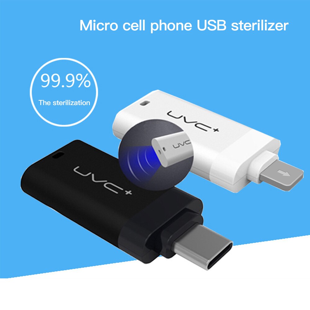 Draagbare Mobiele Telefoon Usb Sterilisator Uv Ultraviolet Sterilisatie Licht Led Kiemdodende Lamp Sterilisator Lamp Type-C Sterilisator