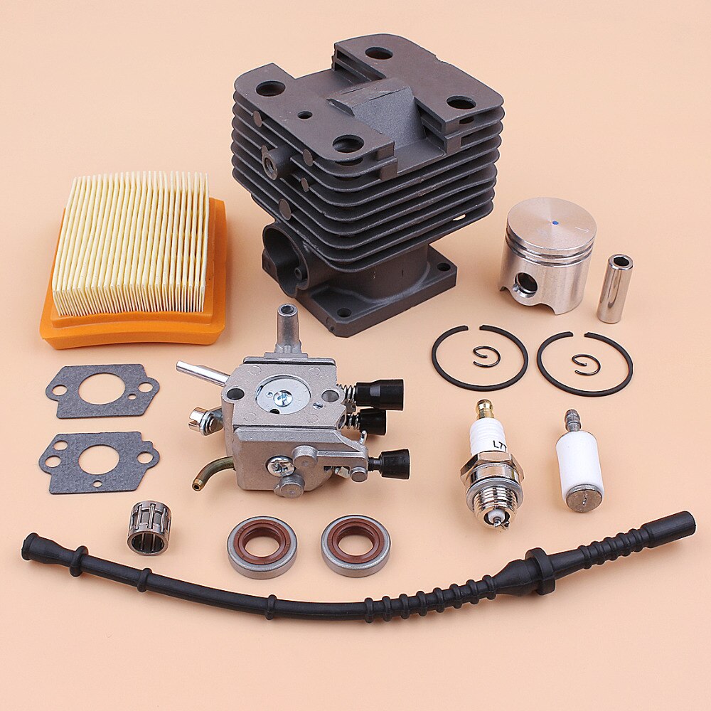 Kit de manguera de combustible de filtro de aire de pistón de cilindro, piezas de desbrozadora, 35mm, para STIHL FS120, FS250, FS250R, FS200, FS200R