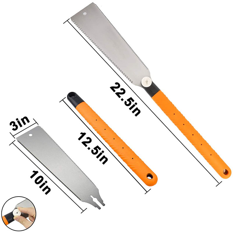 SK5 Hand Saw Japanese Ryoba Saw Double Edge Pull Saw Interchangeable Flush Cut Saw Flexible Blade Handsaw for Woodworking