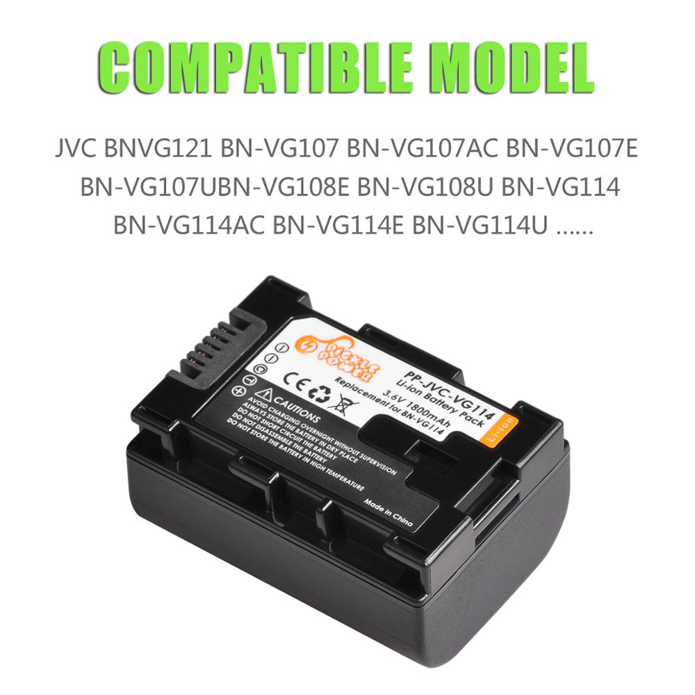 BN VG114 BN-VG114 batería + Cargador USB LED para JVC BN-VG107 BN-VG107U BN-VG108U BN-VG108E BN-VG114U BN-VG114US