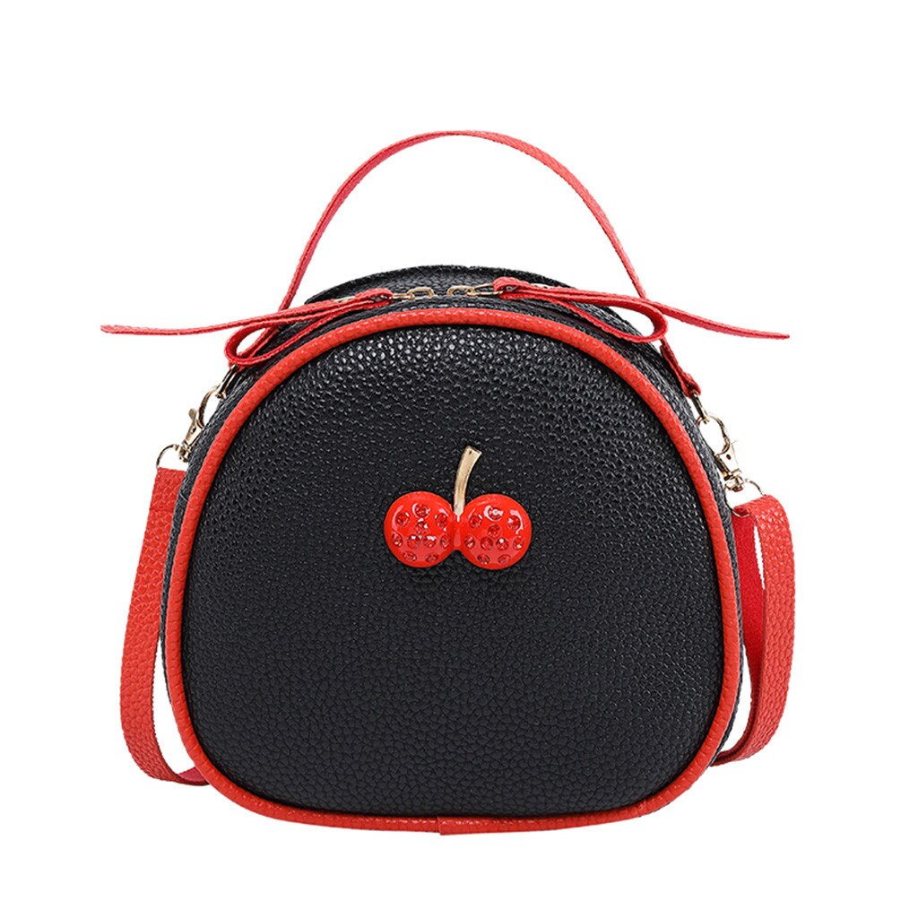 OCARDIAN Handbag Trend Women's Hit Color Portable Bag With Zipper Lady Cherry Shoulder Bags May22: Black