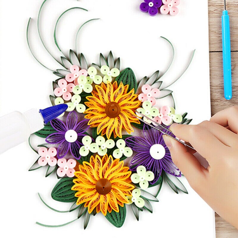 Paper Quilling Board with Pins Storage Drawer & 20pcs Pins Good DIY for Quiler Quilling Paper Craft Tools Winding Paper Disk