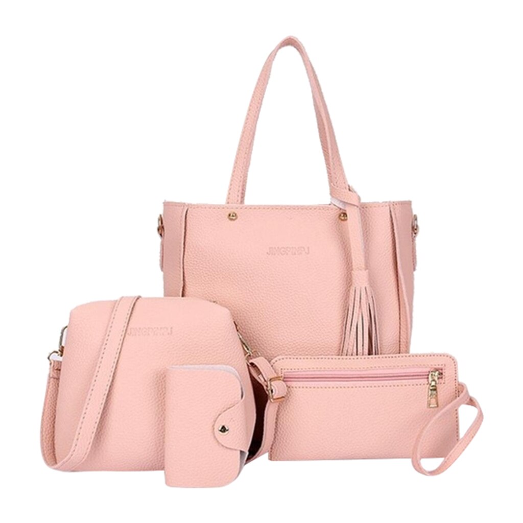 Women Handbags Top Handle Satchel Purse Shoulder Bag Set 4pcs