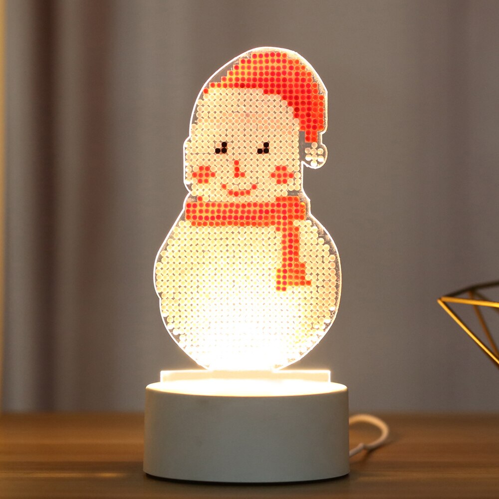 5D Diamond Painting LED Night Lamp Decorate Desk Light Cartoon Animal Jellyfish Picture Rhinestones Handmade Craft: Dark Khaki