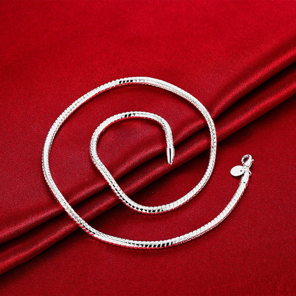 3mm 50cm -halskette aus silber, 925 schmuckstücke, halsketten für damen und herren, trendiger schmuck