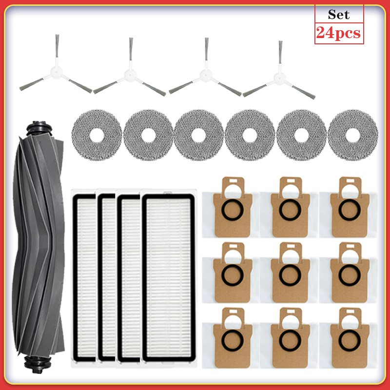 Dreame L10s Ultra / S10 Pro accesorios para XIAOMI Mijia Omni 1S B101CN Robot X10 + Robot aspirador cepillo lateral principal filtro piezas de fregona: Castaño