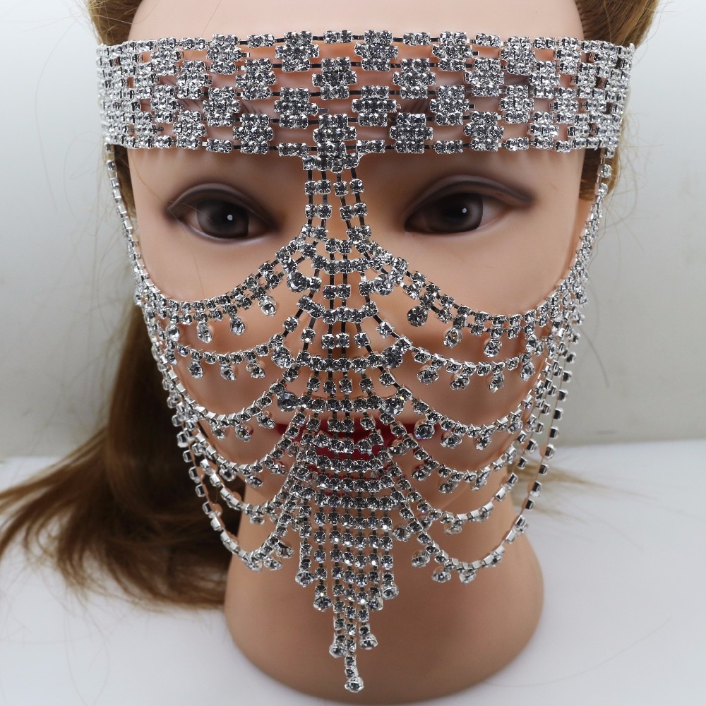 Fancy Rhinestone Mask for Party Masquerade Party Masks Crystal Christmas Party Mask Supply.