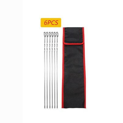 Grill Fleisch Schnur Spieße Brocken Von Fleisch Edelstahl Braten Stock Für BBQ draussen Picknick Grill Spieße Küche Utensilien: 6Stck