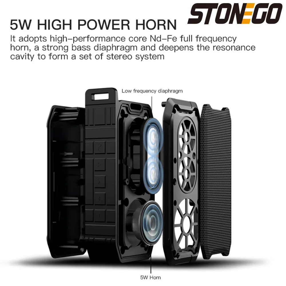 Przenośny głośnik Bluetooth na zewnątrz Subwoofer o dużej mocy Wodoodporny bezprzewodowy odtwarzacz muzyczny Obsługa karty AUX TF